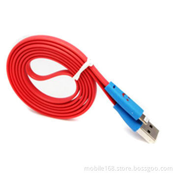 Charging with Lighting Smile Flat Cable, 10 Colours